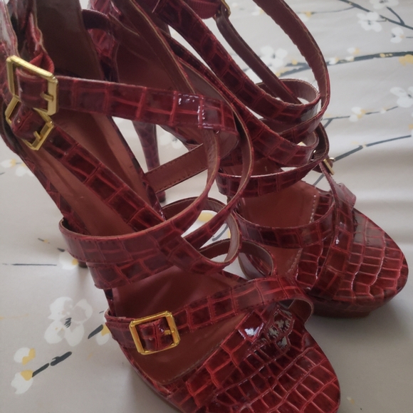 Just Fab by Jessie Red Snake Skin Print Heels 👠 😍 - Picture 9 of 11